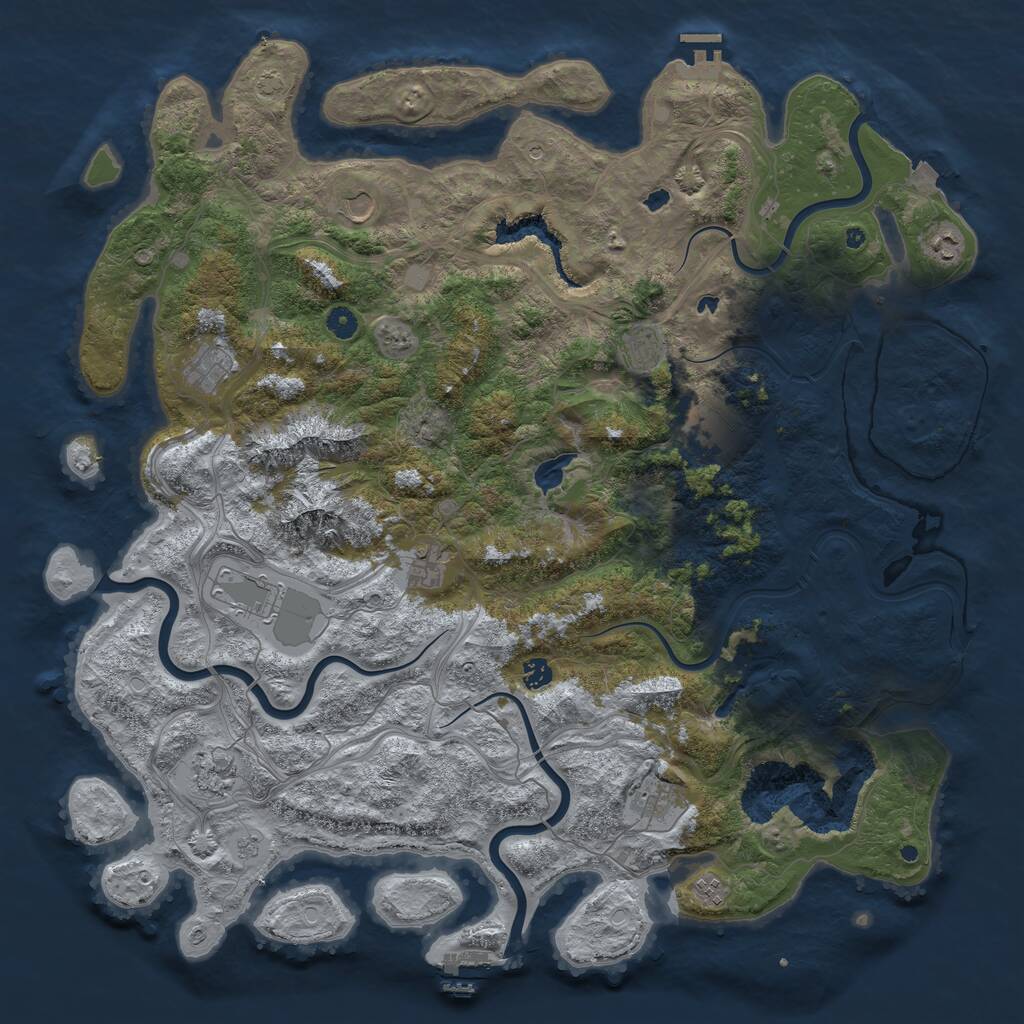 Rust Map: Procedural Map, Size: 5000, Seed: 1610887497, 17 Monuments