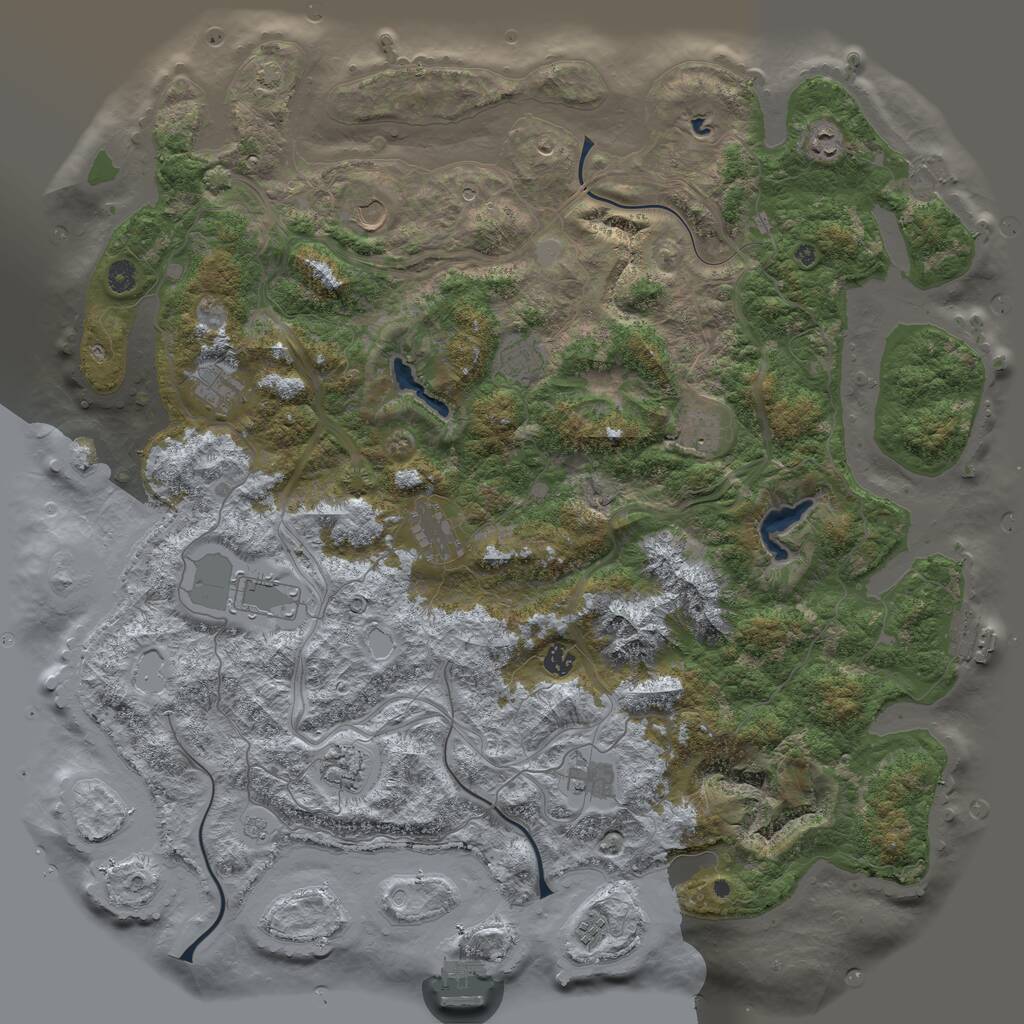 Rust Map: Procedural Map, Size: 5000, Seed: 1610887497, 17 Monuments