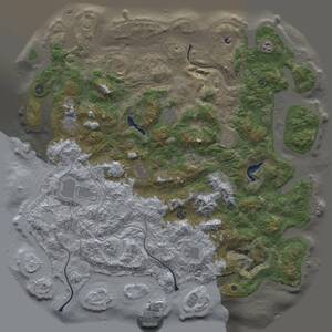 Thumbnail Rust Map: Procedural Map, Size: 5000, Seed: 1610887497, 17 Monuments