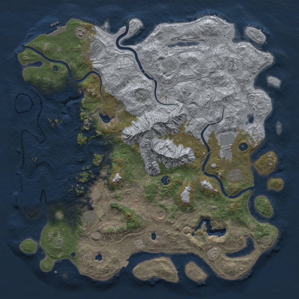 Rust Map: Procedural Map, Size: 5200, Seed: 524986, 19 Monuments