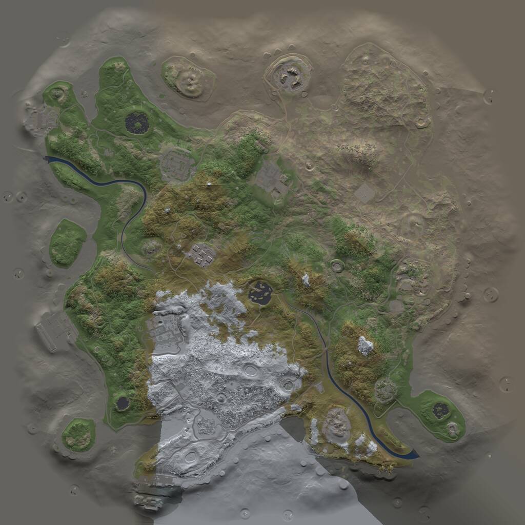 Rust Map: Procedural Map, Size: 3400, Seed: 1387217943, 13 Monuments