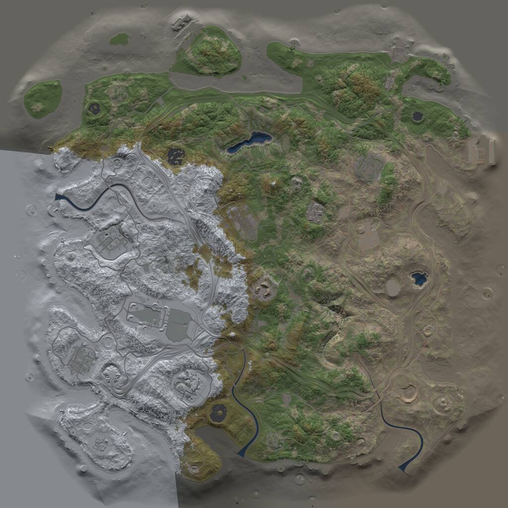 Rust Map: Procedural Map, Size: 4250, Seed: 1986142550, 17 Monuments