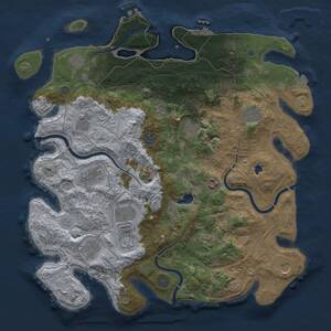 Thumbnail Rust Map: Procedural Map, Size: 4250, Seed: 1986142550, 19 Monuments