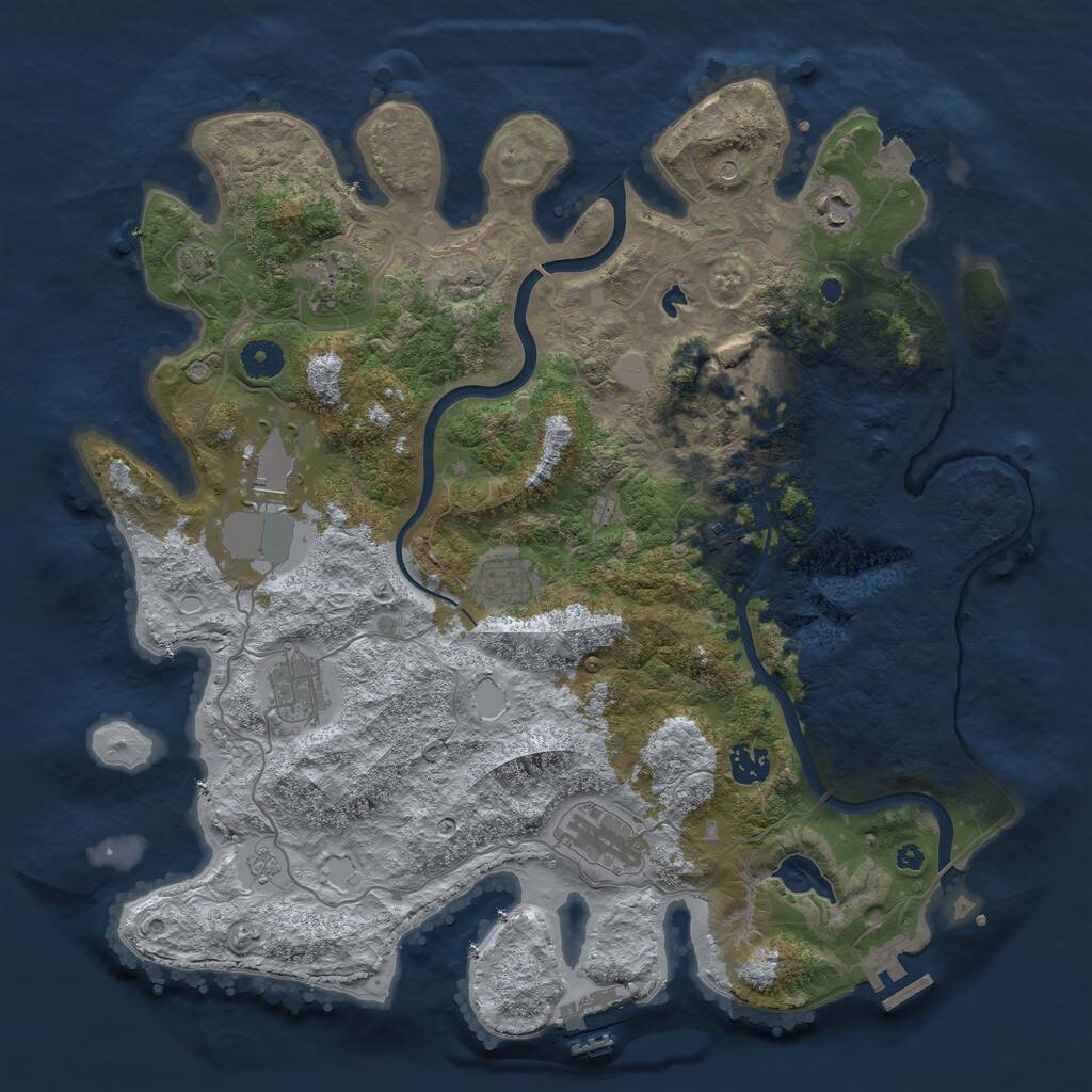 Rust Map: Procedural Map, Size: 4000, Seed: 62220335, 17 Monuments