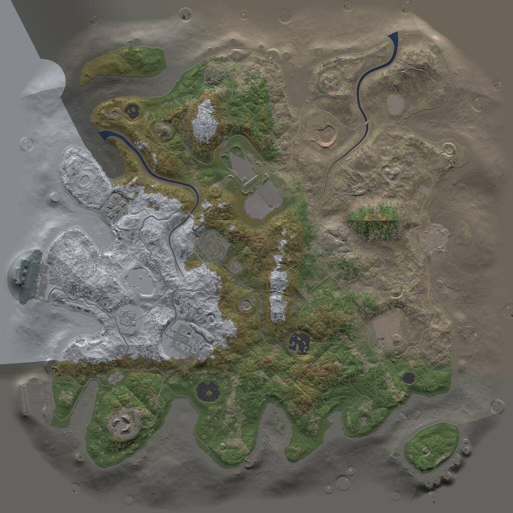 Rust Map: Procedural Map, Size: 3500, Seed: 28320477, 14 Monuments