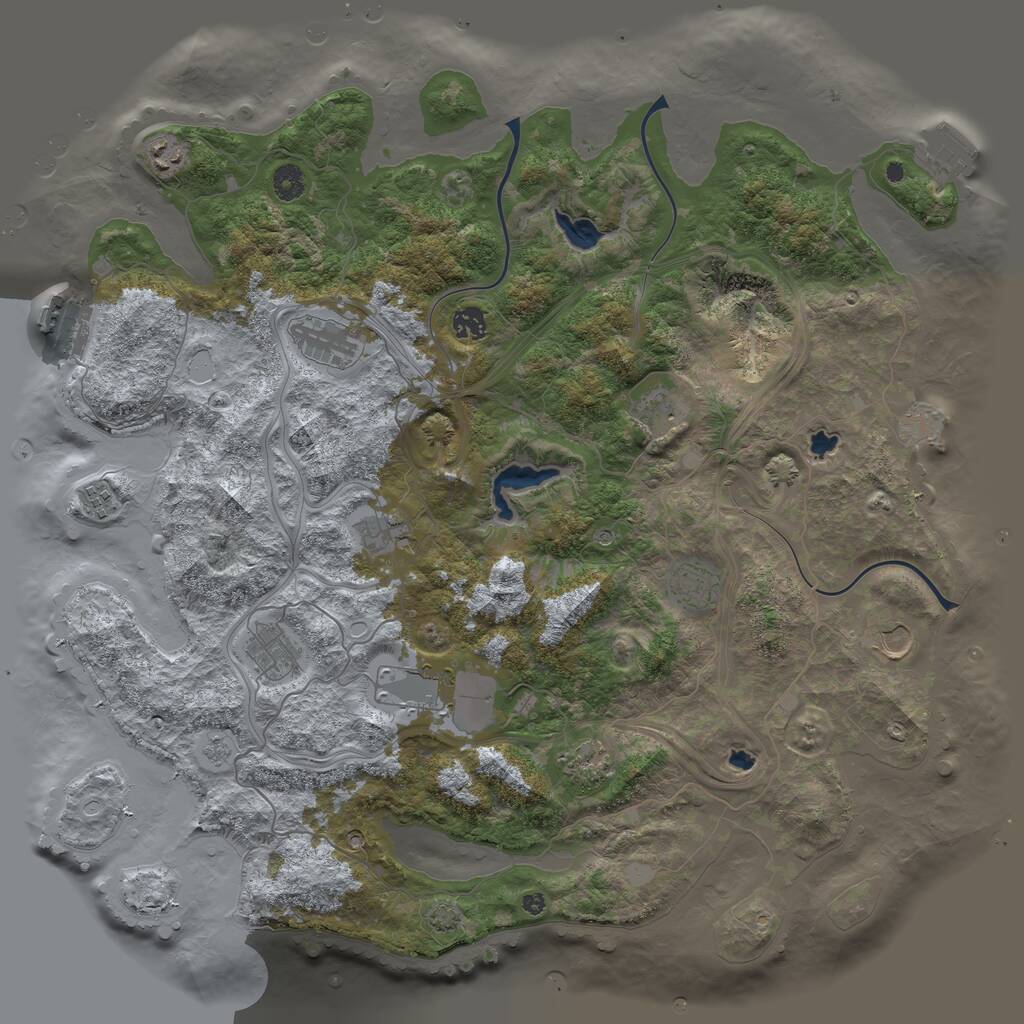 Rust Map: Procedural Map, Size: 4500, Seed: 730616226, 17 Monuments