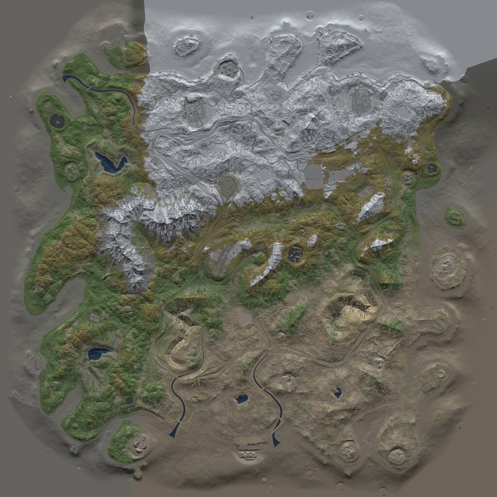 Rust Map: Procedural Map, Size: 5000, Seed: 10032024, 14 Monuments