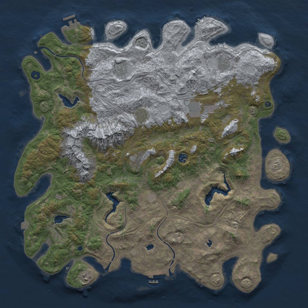 Rust Map: Procedural Map, Size: 5000, Seed: 10032024, 14 Monuments