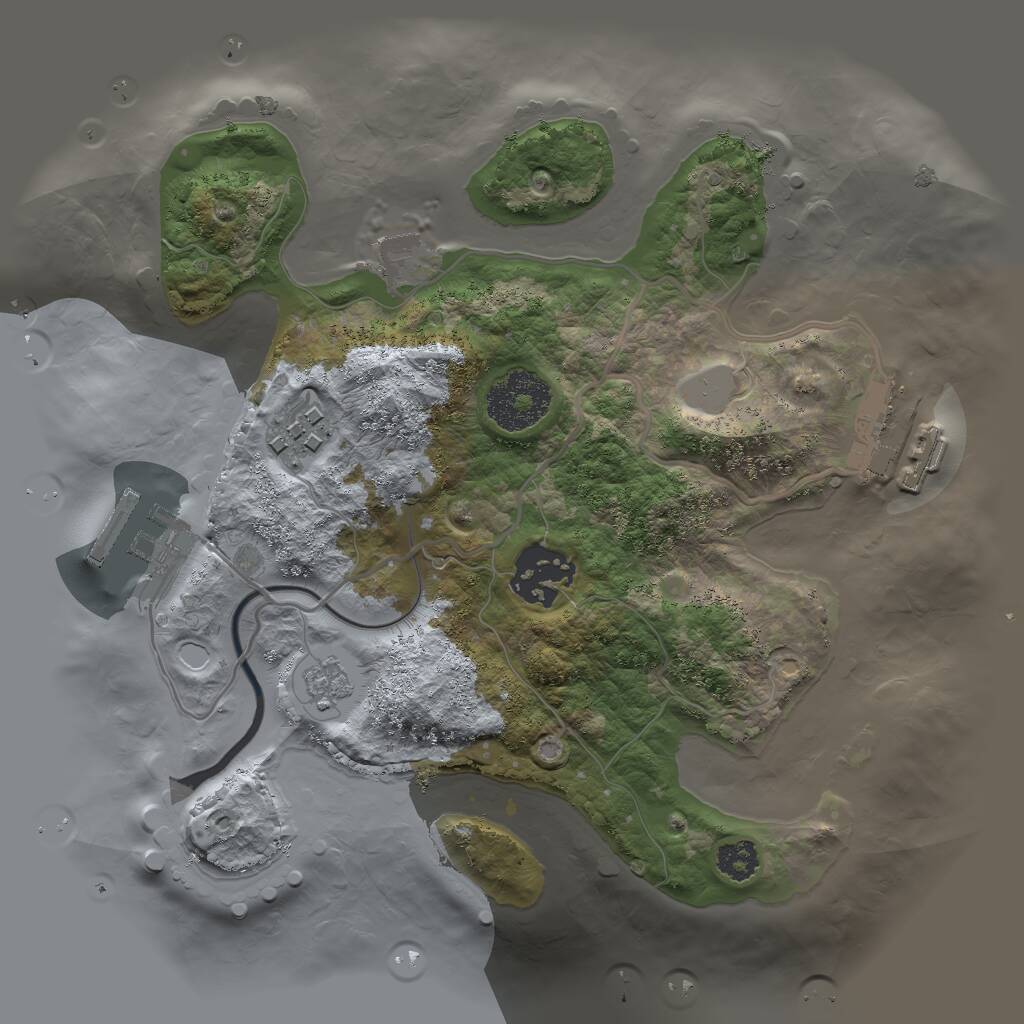 Rust Map: Procedural Map, Size: 2500, Seed: 234234234, 6 Monuments