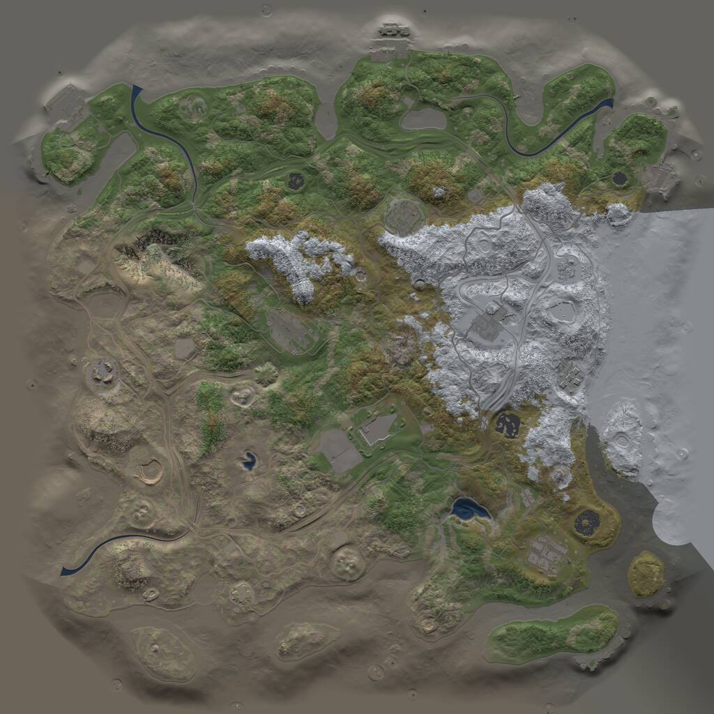 Rust Map: Procedural Map, Size: 4250, Seed: 55634310, 17 Monuments