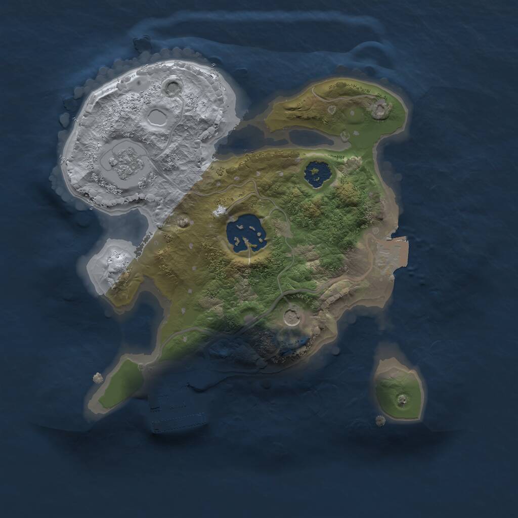 Rust Map: Procedural Map, Size: 2000, Seed: 32213, 5 Monuments