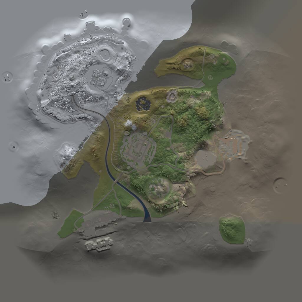 Rust Map: Procedural Map, Size: 2000, Seed: 32213, 4 Monuments