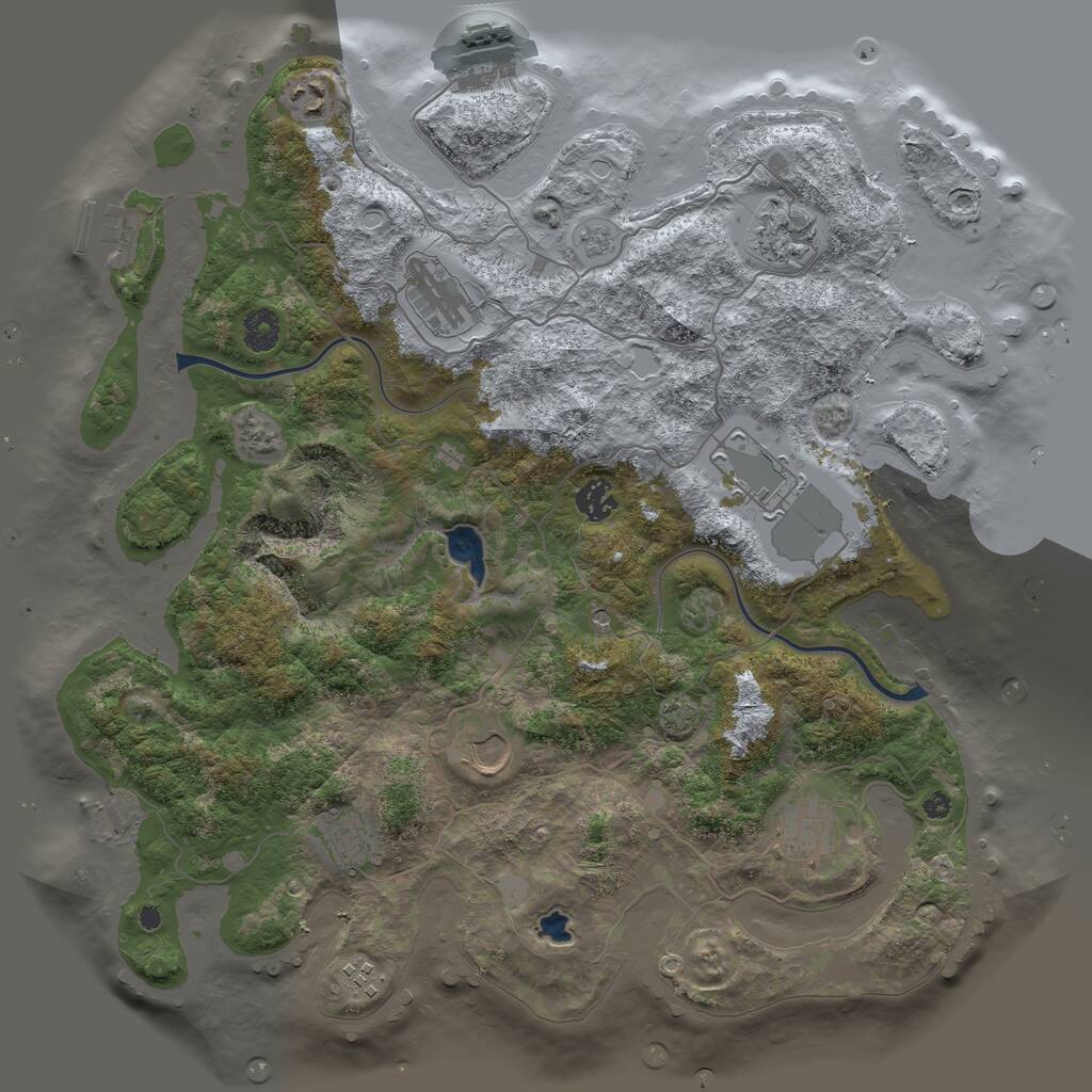 Rust Map: Procedural Map, Size: 4000, Seed: 600718709, 17 Monuments