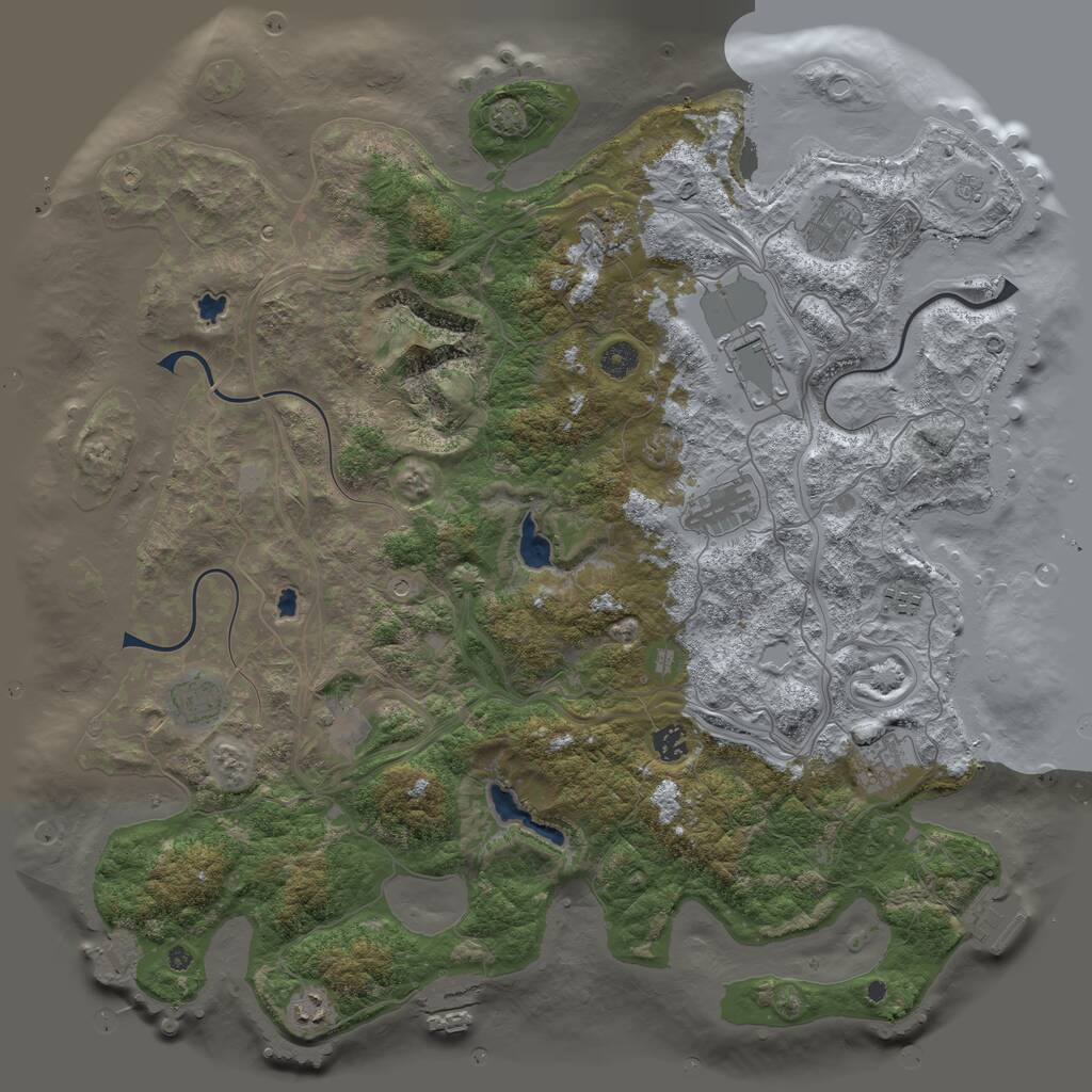Rust Map: Procedural Map, Size: 4500, Seed: 1357049767, 18 Monuments