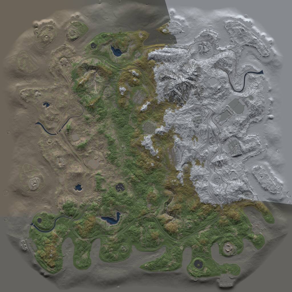 Rust Map: Procedural Map, Size: 5000, Seed: 632089, 16 Monuments