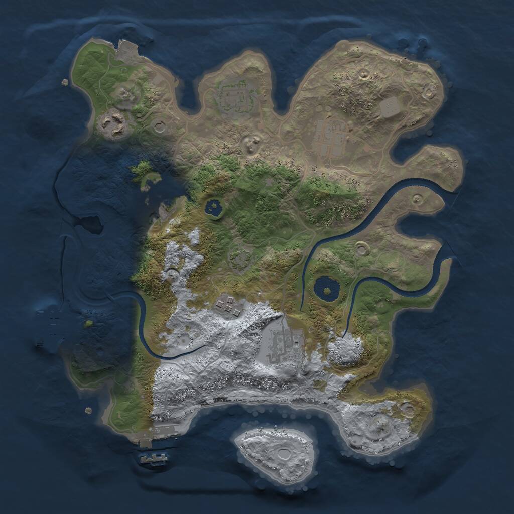 Rust Map: Procedural Map, Size: 3000, Seed: 1773480417, 13 Monuments