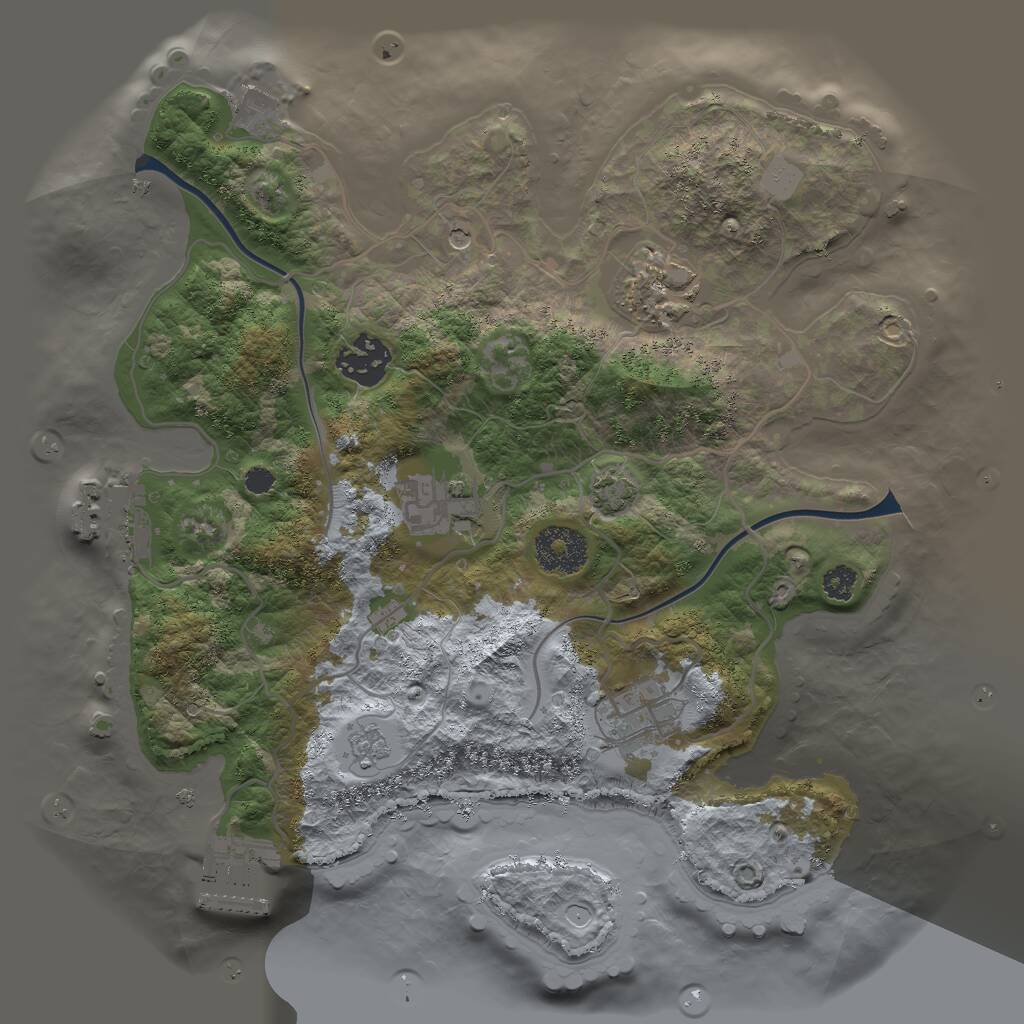 Rust Map: Procedural Map, Size: 3000, Seed: 1773480417, 10 Monuments