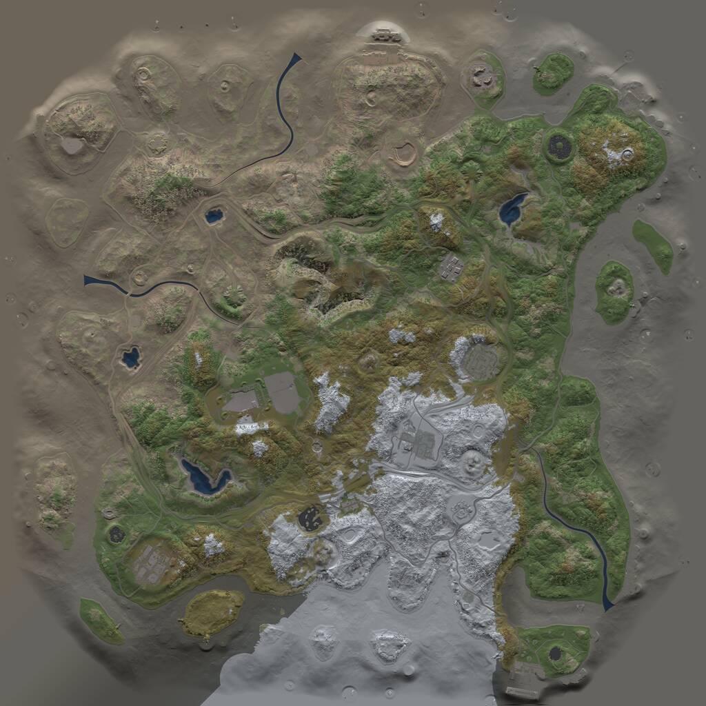 Rust Map: Procedural Map, Size: 4500, Seed: 700402879, 16 Monuments