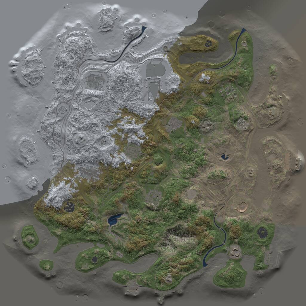 Rust Map: Procedural Map, Size: 4301, Seed: 986876, 17 Monuments