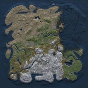 Thumbnail Rust Map: Procedural Map, Size: 5000, Seed: 698593068, 17 Monuments