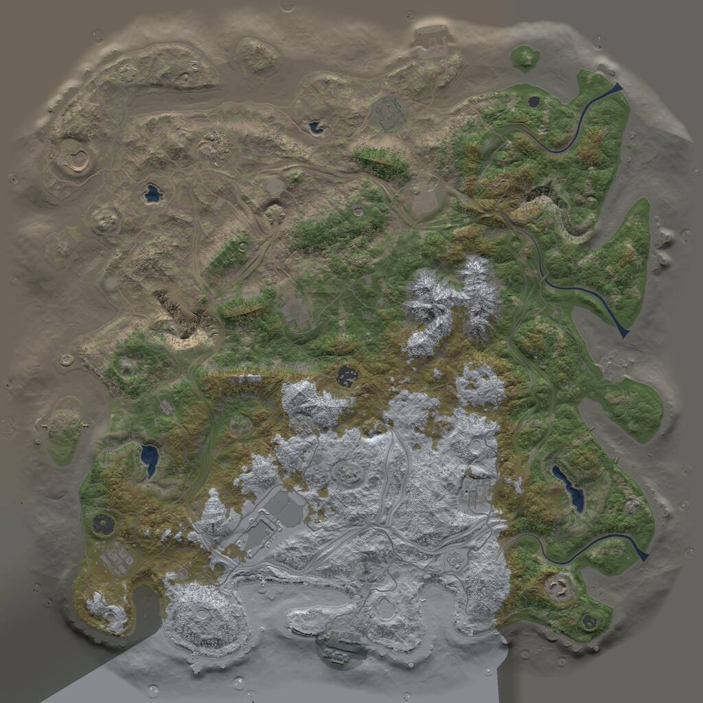 Rust Map: Procedural Map, Size: 5000, Seed: 698593068, 17 Monuments