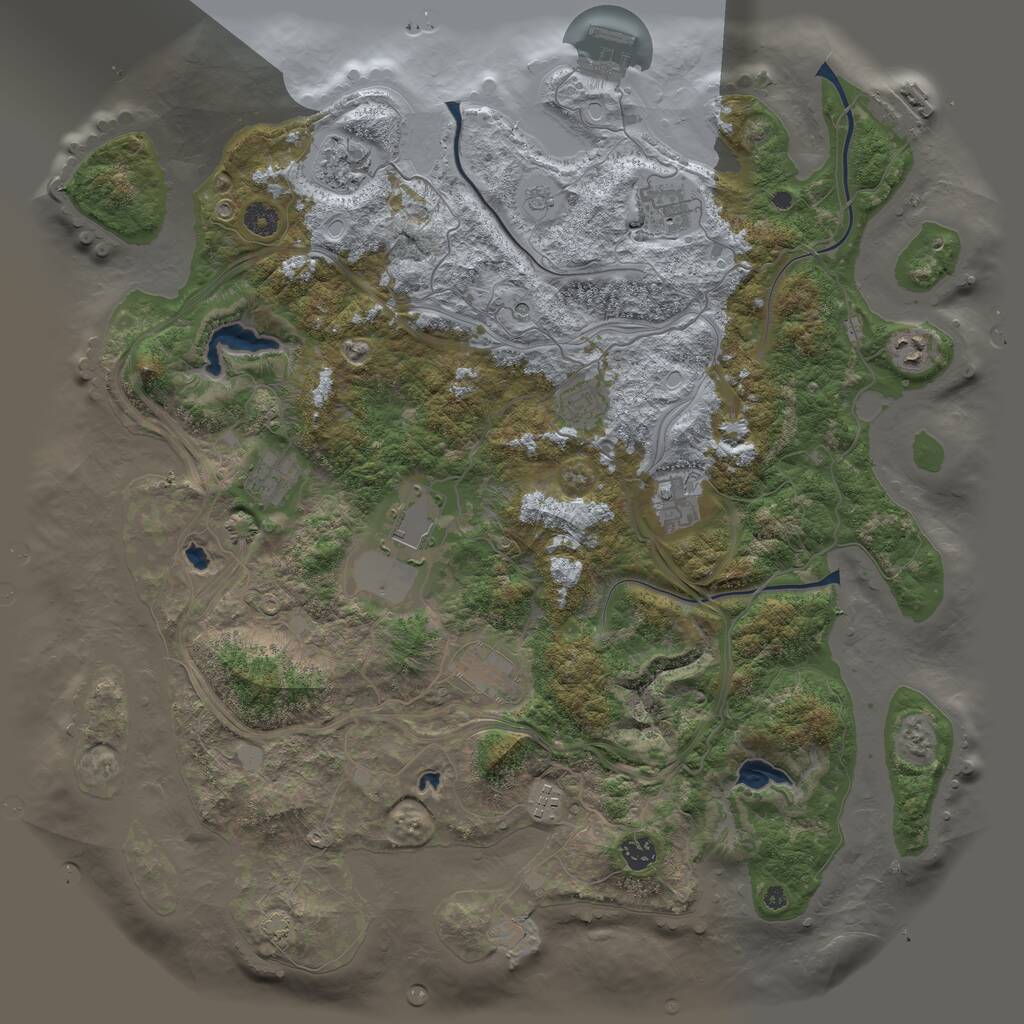 Rust Map: Procedural Map, Size: 4500, Seed: 512383946, 16 Monuments