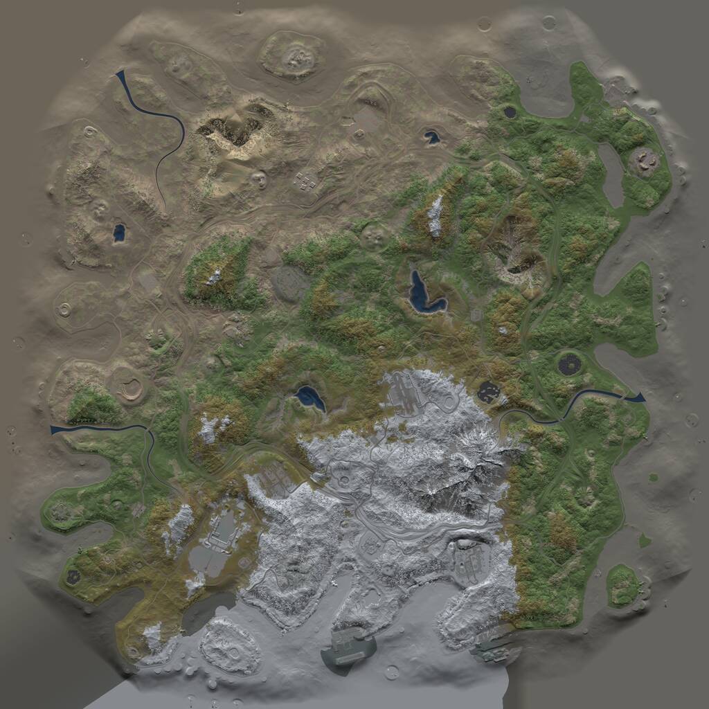 Rust Map: Procedural Map, Size: 5000, Seed: 3102024, 17 Monuments