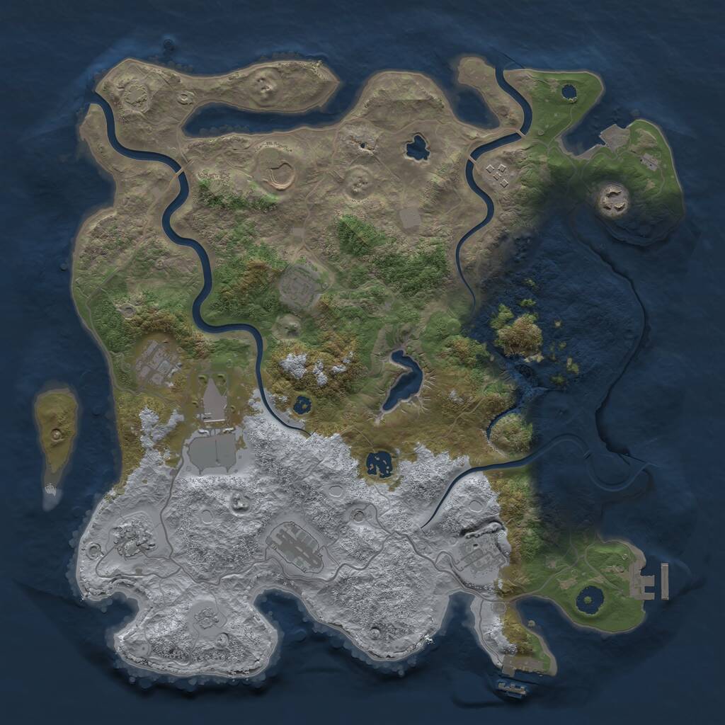 Rust Map: Procedural Map, Size: 4000, Seed: 1637590005, 16 Monuments