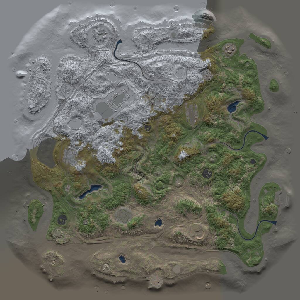 Rust Map: Procedural Map, Size: 4500, Seed: 893364578, 15 Monuments