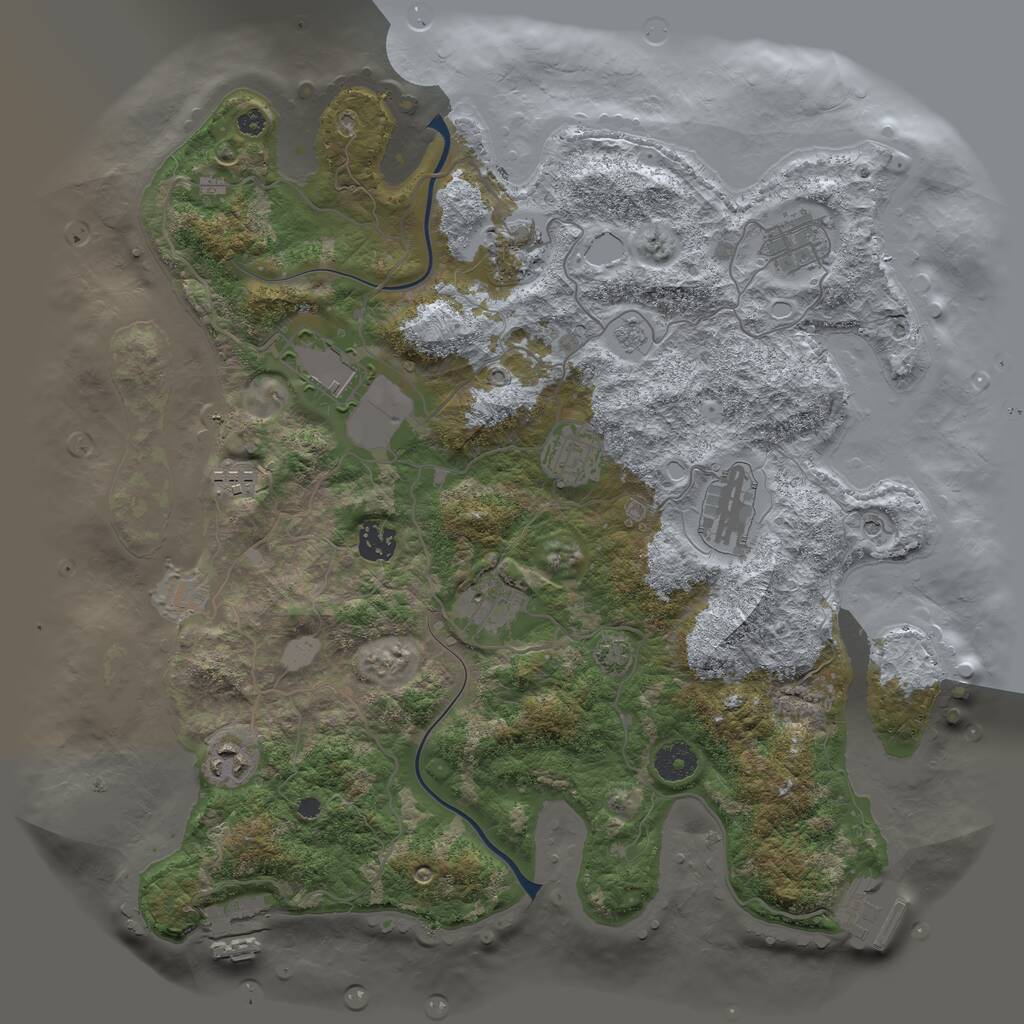 Rust Map: Procedural Map, Size: 3840, Seed: 64738, 15 Monuments