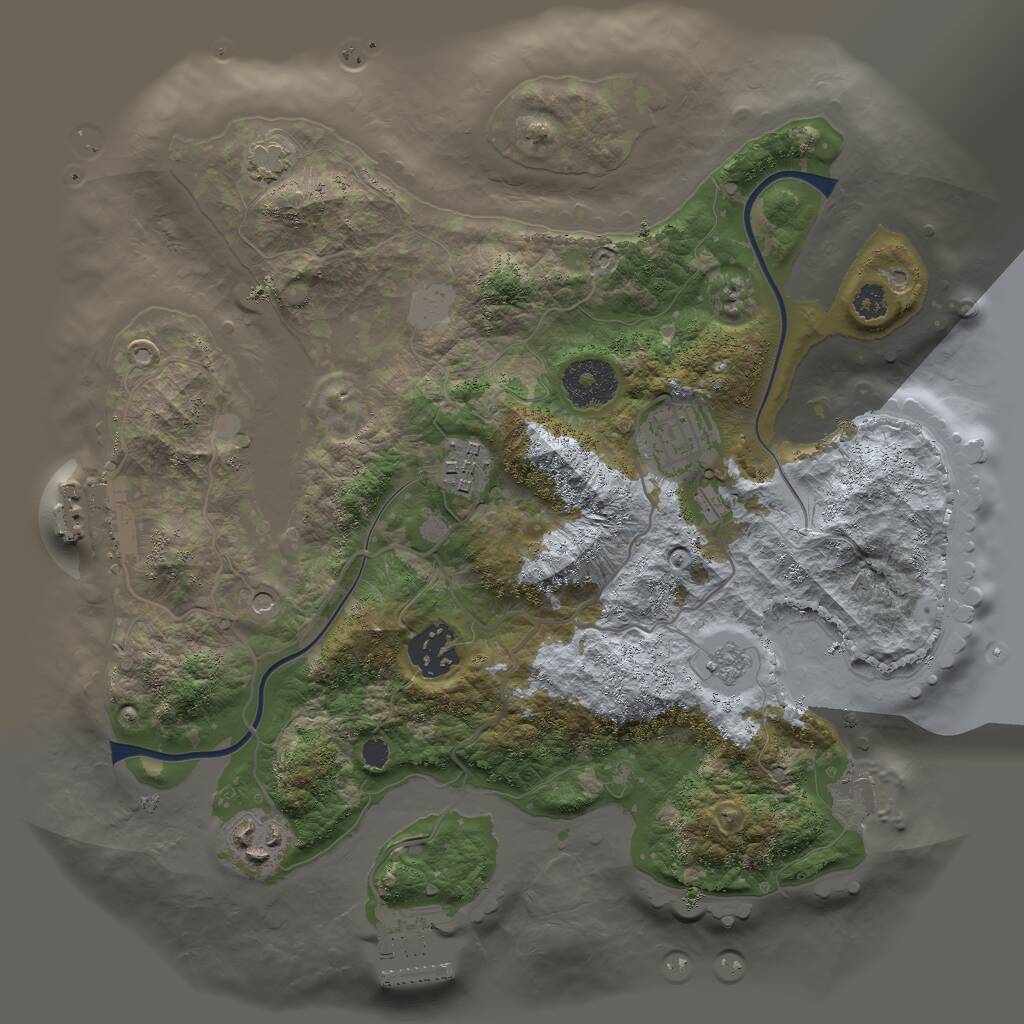 Rust Map: Procedural Map, Size: 3000, Seed: 601128181, 10 Monuments