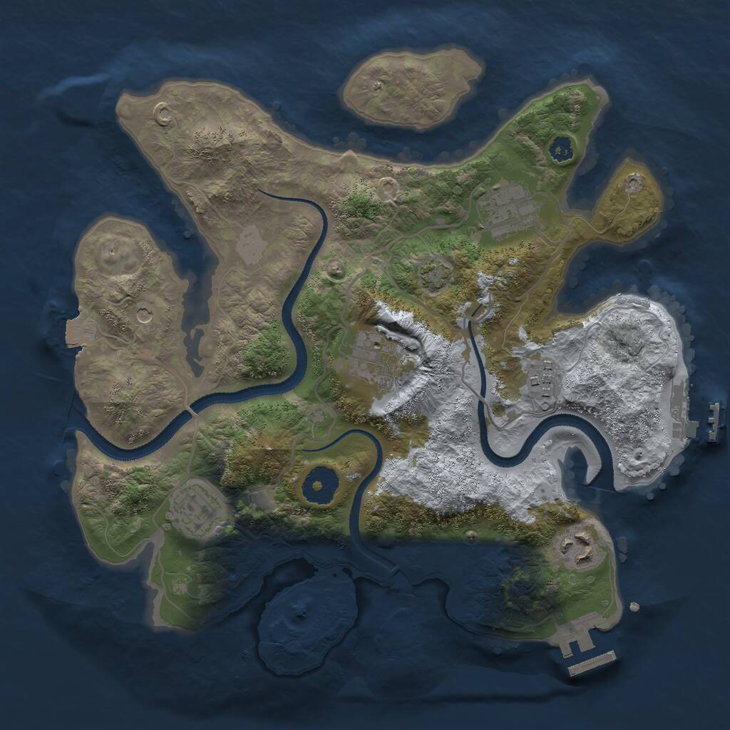 Rust Map: Procedural Map, Size: 3000, Seed: 601128181, 10 Monuments