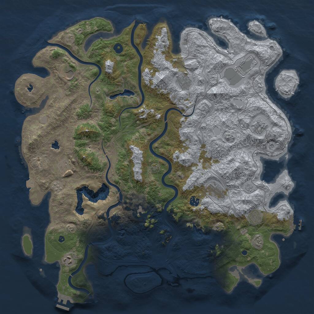 Rust Map: Procedural Map, Size: 4850, Seed: 20241004, 17 Monuments