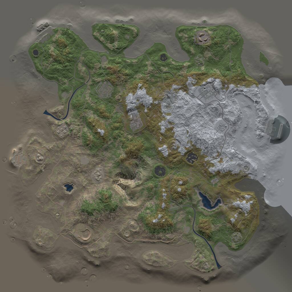 Rust Map: Procedural Map, Size: 4000, Seed: 898799668, 13 Monuments