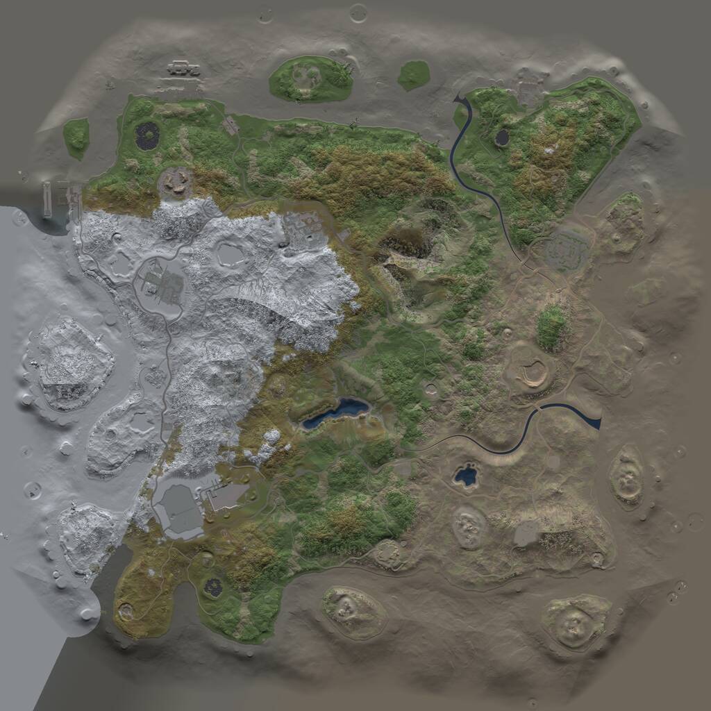 Rust Map: Procedural Map, Size: 4000, Seed: 2067794937, 12 Monuments