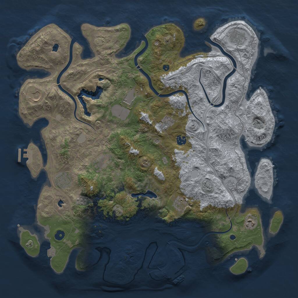 Rust Map: Procedural Map, Size: 4500, Seed: 676065195, 18 Monuments