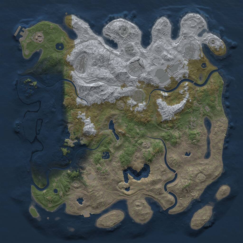 Rust Map: Procedural Map, Size: 4500, Seed: 1889998875, 15 Monuments