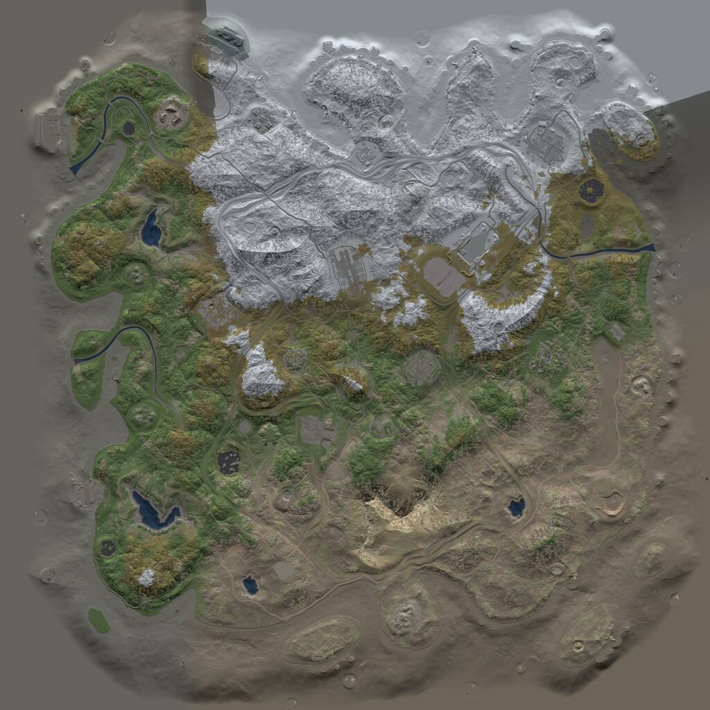 Rust Map: Procedural Map, Size: 4500, Seed: 1889998875, 17 Monuments