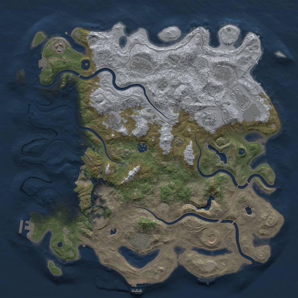 Rust Map: Procedural Map, Size: 4500, Seed: 1644607703, 19 Monuments