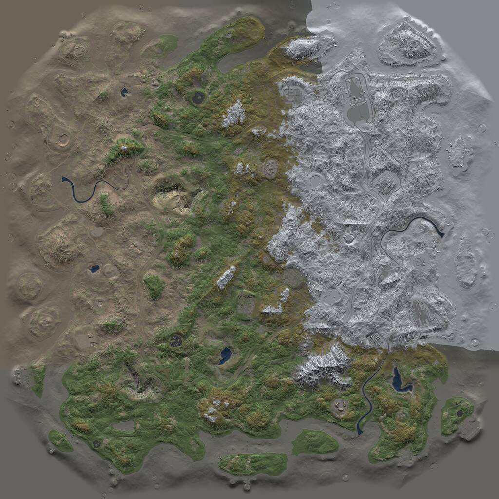 Rust Map: Procedural Map, Size: 6000, Seed: 2048798614, 17 Monuments