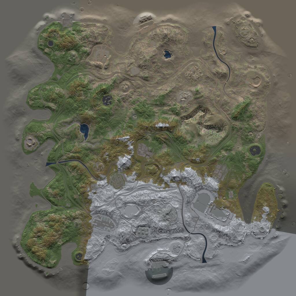 Rust Map: Procedural Map, Size: 4250, Seed: 434256281, 17 Monuments