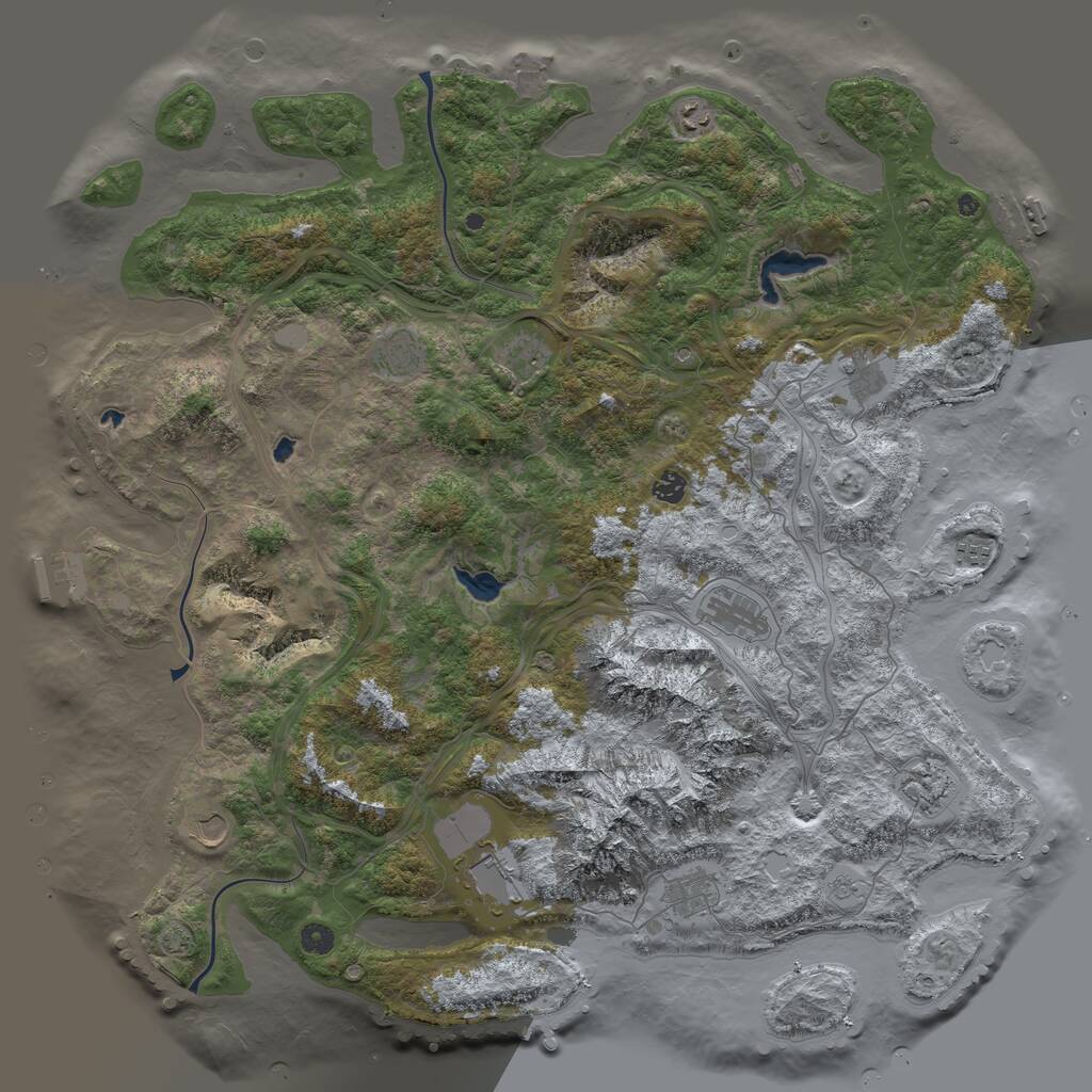 Rust Map: Procedural Map, Size: 5000, Seed: 598498112, 17 Monuments