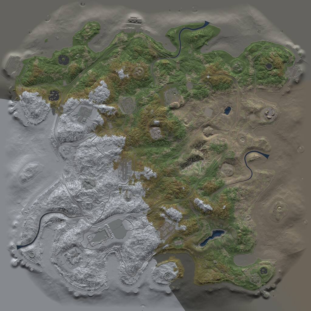 Rust Map: Procedural Map, Size: 4250, Seed: 1281132718, 16 Monuments