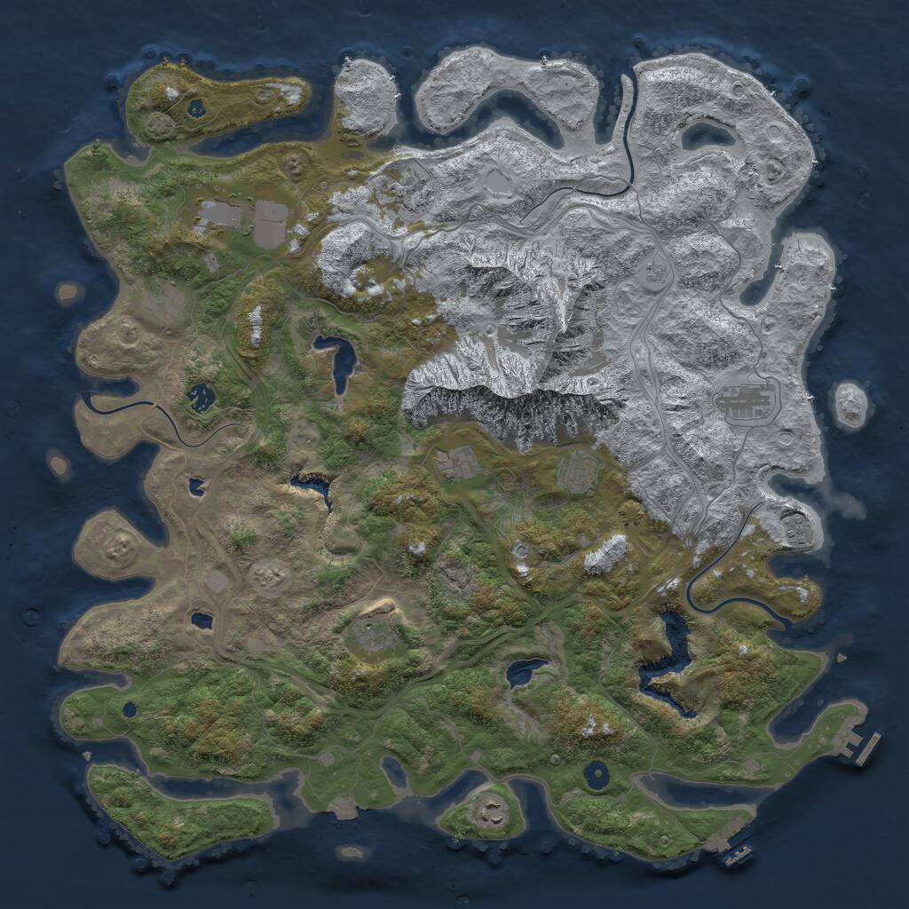 Rust Map: Procedural Map, Size: 5000, Seed: 866491965, 18 Monuments