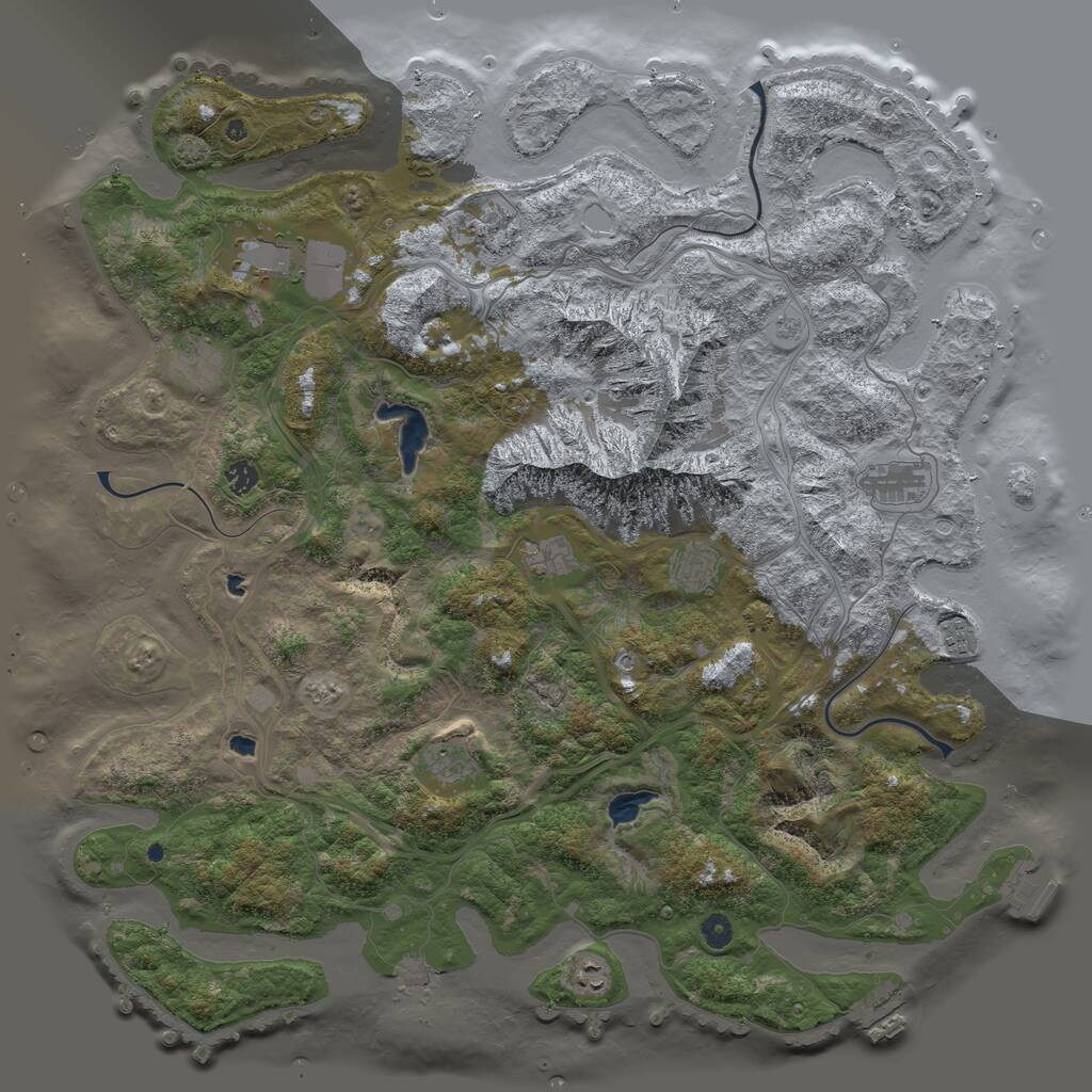 Rust Map: Procedural Map, Size: 5000, Seed: 866491965, 16 Monuments