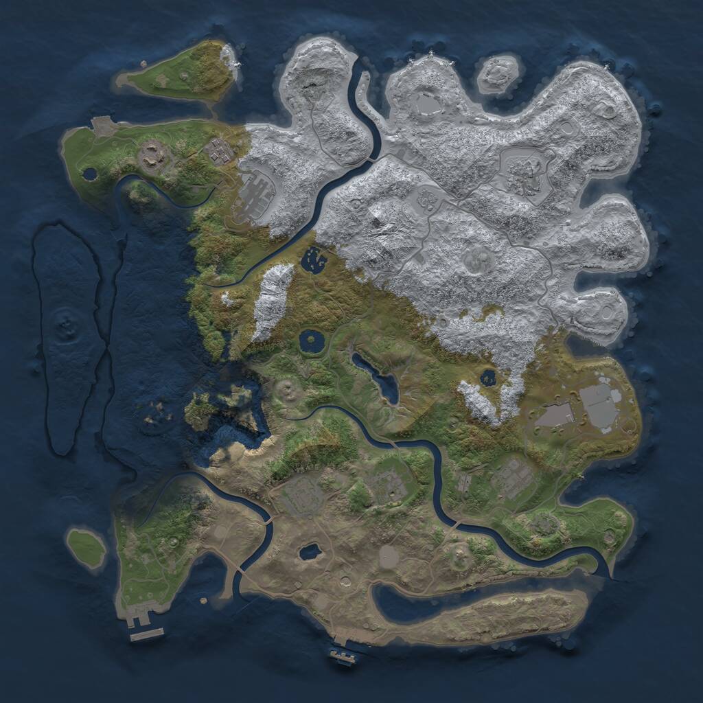 Rust Map: Procedural Map, Size: 4200, Seed: 1892212331, 15 Monuments