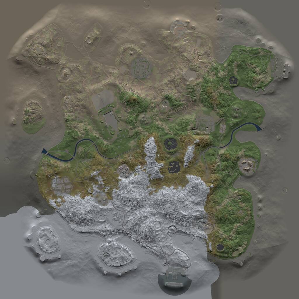 Rust Map: Procedural Map, Size: 3500, Seed: 3166622, 13 Monuments