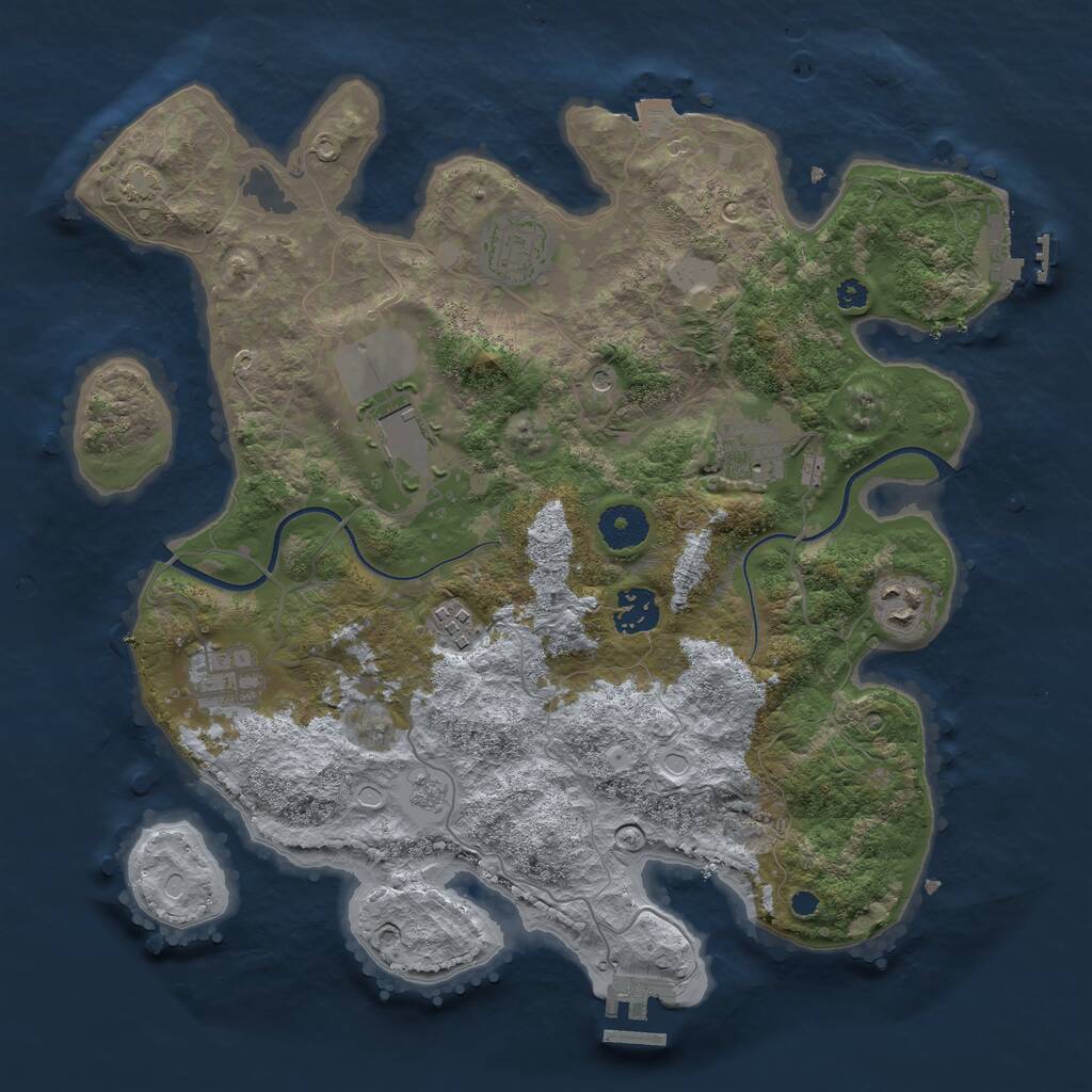 Rust Map: Procedural Map, Size: 3500, Seed: 3166622, 13 Monuments