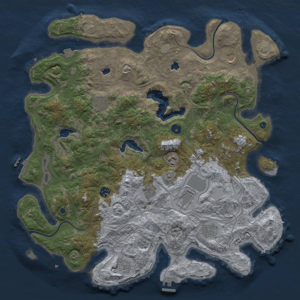 Rust Map: Procedural Map, Size: 4500, Seed: 78578, 16 Monuments