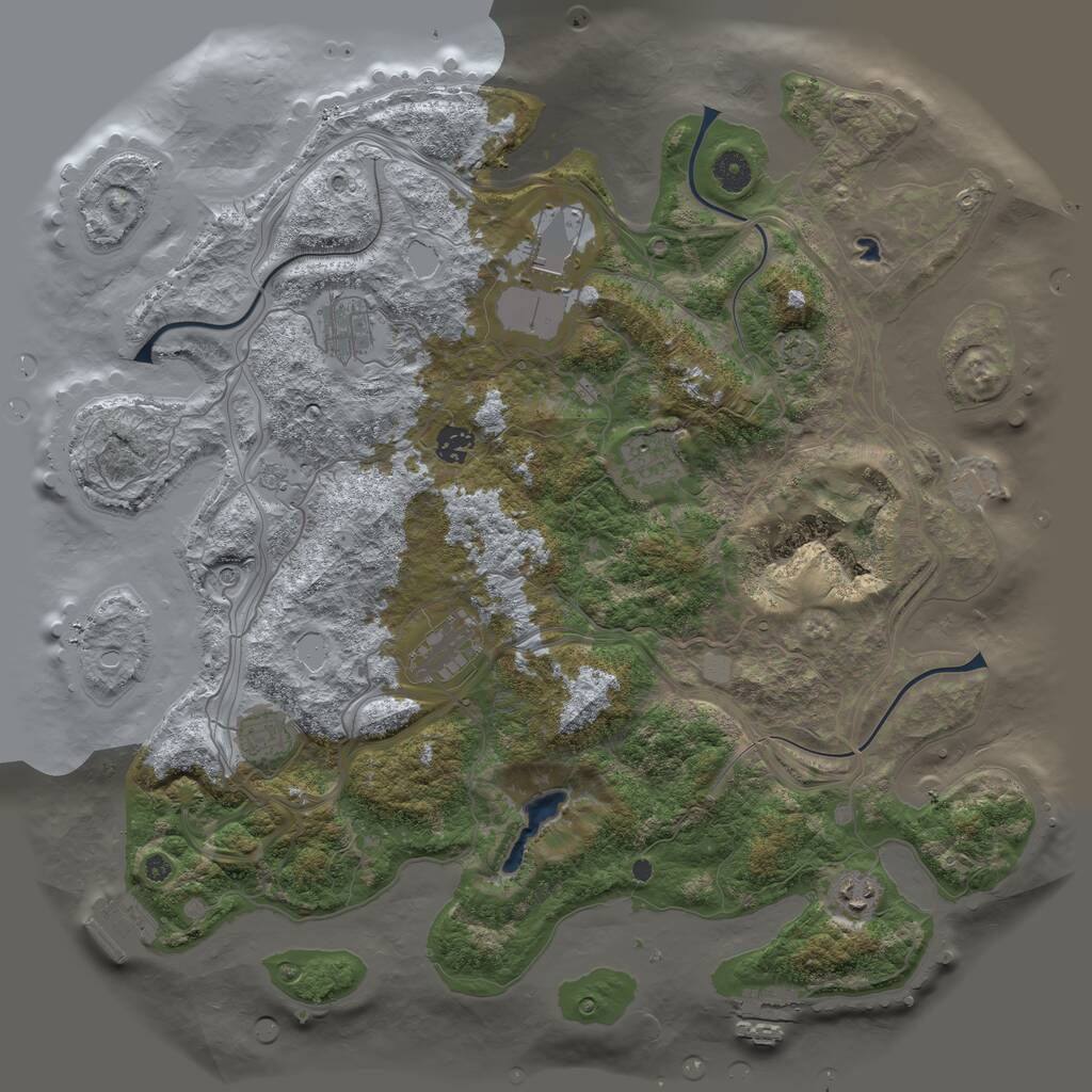 Rust Map: Procedural Map, Size: 4250, Seed: 933559370, 13 Monuments